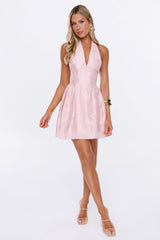 Her Big Night Halter Mini Dress Pink