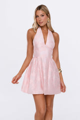 Her Big Night Halter Mini Dress Pink