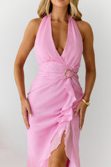 Follow The Stars Halter Maxi Dress Pink