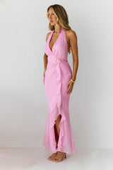 Follow The Stars Halter Maxi Dress Pink