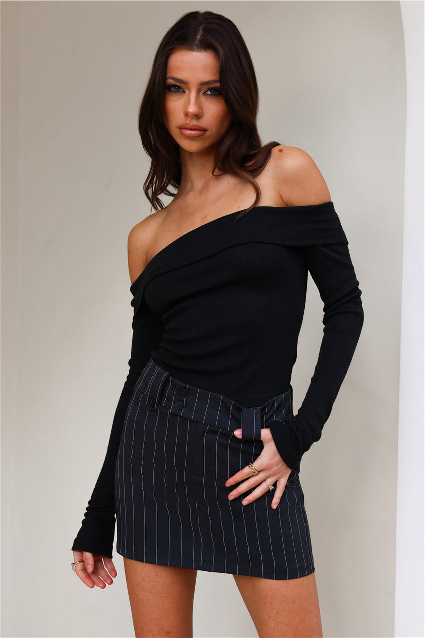 She's A City Girl Mini Skirt Charcoal