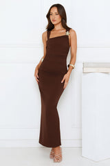 Garden Reverie Maxi Dress Brown