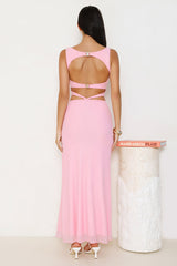 Secret Of The Sun Mesh Maxi Dress Pink