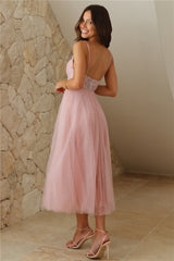 Top Of The Tower Tulle Midi Dress Blush