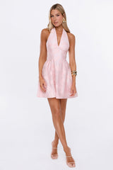 Her Big Night Halter Mini Dress Pink