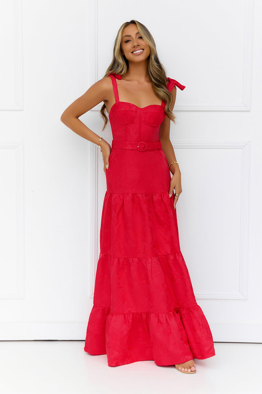 Blaze Of Passion Maxi Dress Red