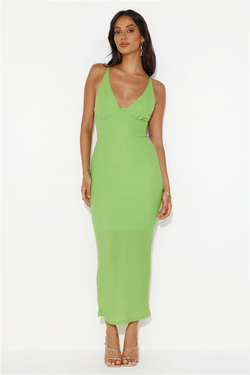Gorgeous Touch Midi Dress Green