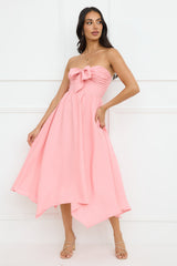 Saltwater Soul Strapless Midi Dress Pink
