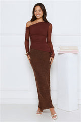 Honey Trap Mesh Long Sleeve Top Brown