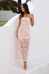 Citrus Sunshine Midi Dress Peach