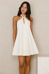Breezy Beauty Halter Mini Dress Yellow