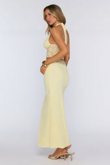 Style That Stays Lace Maxi Skirt Yellow
