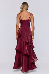 Peachy Glow Maxi Dress Wine