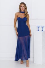 Serene Sway Strapless Maxi Dress Navy