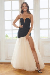 Fashionable Entrance Strapless Maxi Dress Black