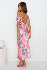 It's Always Her Satin Maxi Dress Pink